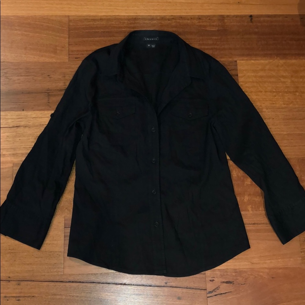 Theory navy button down - medium